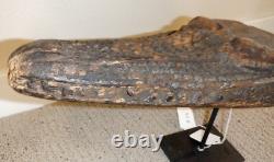 Sepik River Papua New Guinea Carved Canoe Prow, 13 inch on metal stand