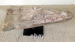 Sepik River Papua New Guinea Carved Canoe Prow, 13 inch on metal stand