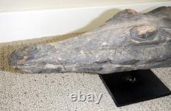 Sepik River Papua New Guinea Carved Canoe Prow, 13 inch on metal stand