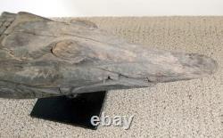 Sepik River Papua New Guinea Carved Canoe Prow, 13 inch on metal stand