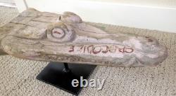 Sepik River Papua New Guinea Carved Canoe Prow, 13 inch on metal stand