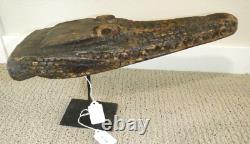 Sepik River Papua New Guinea Carved Canoe Prow, 13 inch on metal stand