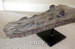 Sepik River Papua New Guinea Carved Canoe Prow, 14 inch on metal stand