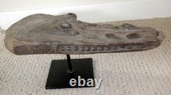 Sepik River Papua New Guinea Carved Canoe Prow, 14 inch on metal stand