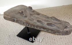 Sepik River Papua New Guinea Carved Canoe Prow, 14 inch on metal stand
