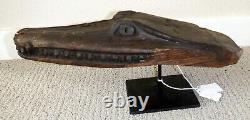Sepik River Papua New Guinea Carved Canoe Prow, 15 inch on metal stand