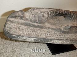 Sepik River Papua New Guinea Carved Canoe Prow, 15 inch on metal stand