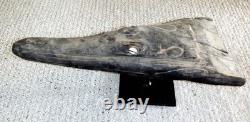 Sepik River Papua New Guinea Carved Canoe Prow, 15 inch on metal stand