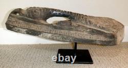Sepik River Papua New Guinea Carved Canoe Prow, 15 inch on metal stand