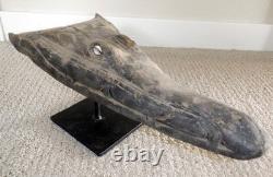 Sepik River Papua New Guinea Carved Canoe Prow, 15 inch on metal stand