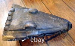 Sepik River Papua New Guinea Carved Canoe Prow, 15 inch on metal stand