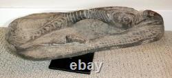 Sepik River Papua New Guinea Carved Canoe Prow, 15 inch on metal stand