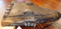 Sepik River Papua New Guinea Carved Canoe Prow, 15 inch on metal stand