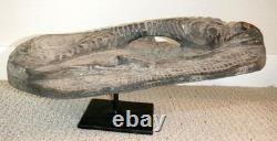 Sepik River Papua New Guinea Carved Canoe Prow, 15 inch on metal stand