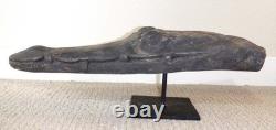 Sepik River Papua New Guinea Carved Canoe Prow, 16 inch on metal stand