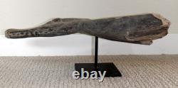 Sepik River Papua New Guinea Carved Canoe Prow, 16 inch on metal stand
