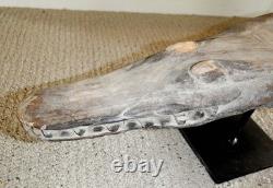 Sepik River Papua New Guinea Carved Canoe Prow, 16 inch on metal stand