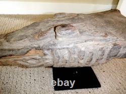 Sepik River Papua New Guinea Carved Canoe Prow, 16 inch on metal stand