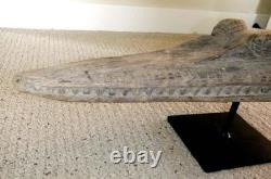 Sepik River Papua New Guinea Carved Canoe Prow, 16 inch on metal stand