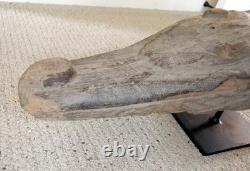 Sepik River Papua New Guinea Carved Canoe Prow, 16 inch on metal stand