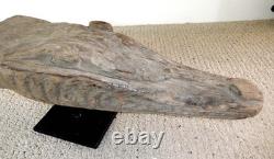 Sepik River Papua New Guinea Carved Canoe Prow, 16 inch on metal stand