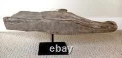 Sepik River Papua New Guinea Carved Canoe Prow, 16 inch on metal stand