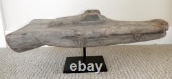 Sepik River Papua New Guinea Carved Canoe Prow, 17 inch on metal stand