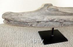 Sepik River Papua New Guinea Carved Canoe Prow, 17 inch on metal stand