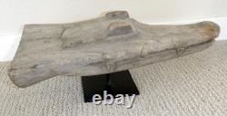 Sepik River Papua New Guinea Carved Canoe Prow, 17 inch on metal stand