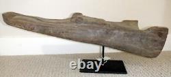 Sepik River Papua New Guinea Carved Canoe Prow, 18 inch on metal stand