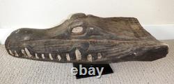 Sepik River Papua New Guinea Carved Canoe Prow, 18 inch on metal stand