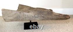Sepik River Papua New Guinea Carved Canoe Prow, 18 inch on metal stand