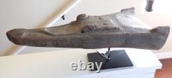 Sepik River Papua New Guinea Carved Canoe Prow, 18 inch on metal stand
