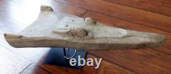 Sepik River Papua New Guinea Carved Canoe Prow, 18 inch on metal stand