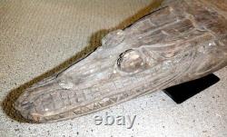 Sepik River Papua New Guinea Carved Canoe Prow, 18 inch on metal stand