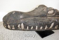 Sepik River Papua New Guinea Carved Canoe Prow, 18 inch on metal stand