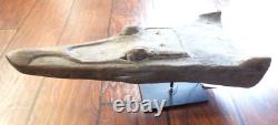 Sepik River Papua New Guinea Carved Canoe Prow, 18 inch on metal stand