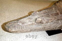 Sepik River Papua New Guinea Carved Canoe Prow, 18 inch on metal stand