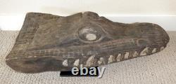 Sepik River Papua New Guinea Carved Canoe Prow, 18 inch on metal stand