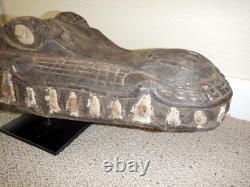 Sepik River Papua New Guinea Carved Canoe Prow, 18 inch on metal stand