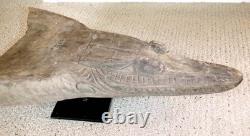 Sepik River Papua New Guinea Carved Canoe Prow, 18 inch on metal stand