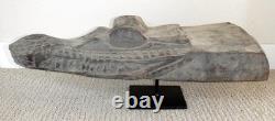 Sepik River Papua New Guinea Carved Canoe Prow, 19 inch on metal stand