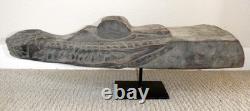 Sepik River Papua New Guinea Carved Canoe Prow, 19 inch on metal stand