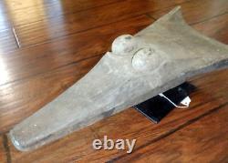 Sepik River Papua New Guinea Carved Canoe Prow, 19 inch on metal stand