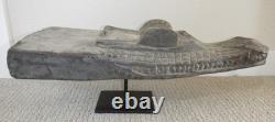 Sepik River Papua New Guinea Carved Canoe Prow, 19 inch on metal stand