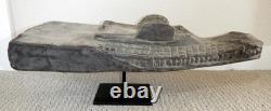 Sepik River Papua New Guinea Carved Canoe Prow, 19 inch on metal stand
