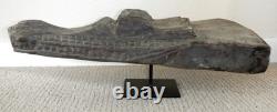 Sepik River Papua New Guinea Carved Canoe Prow, 20 inch on metal stand