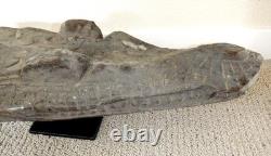 Sepik River Papua New Guinea Carved Canoe Prow, 20 inch on metal stand