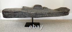 Sepik River Papua New Guinea Carved Canoe Prow, 20 inch on metal stand