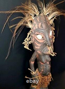 Sepik River Papua New Guinea Carved Painted Female Ancestor Figure 15.5 Inch